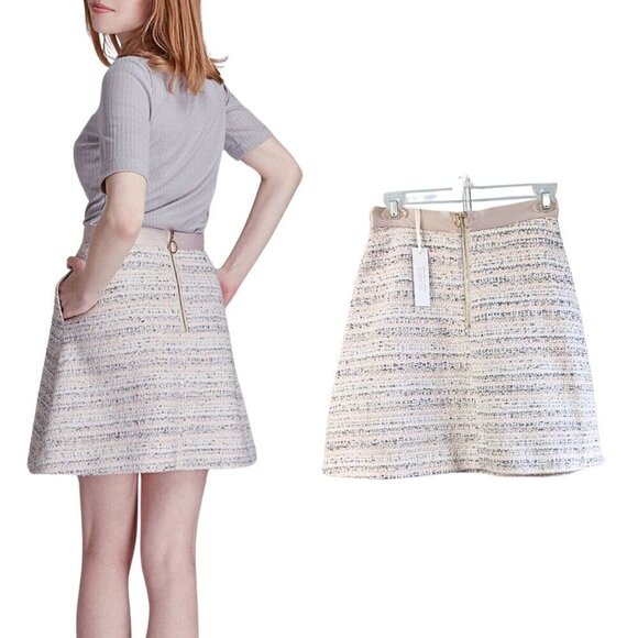 NWT GLANCESTUDIO Aussie Adaptive Clothing Pink & White Preppy Tweed Skirt Size S - Picture 10 of 10
